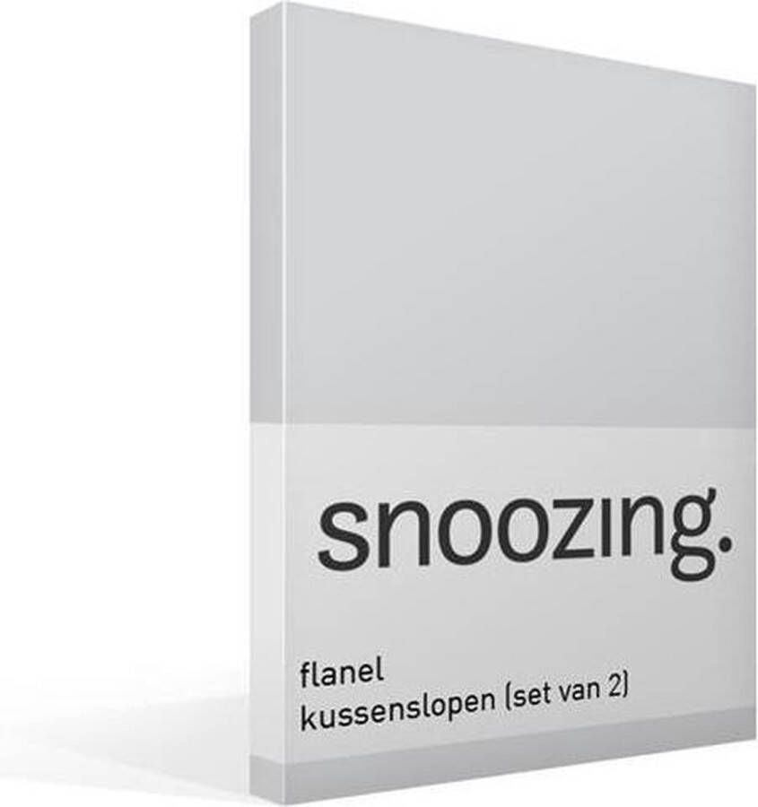 Snoozing Flanel Kussenslopen Set van 2 60x70 cm Grijs