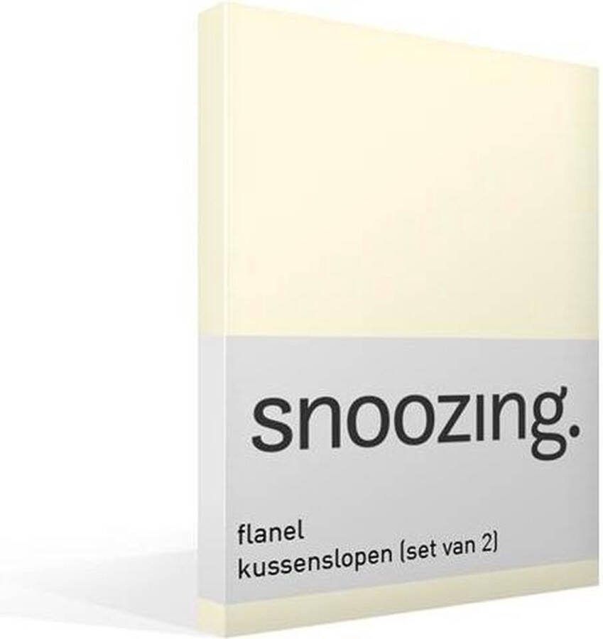 Snoozing Flanel Kussenslopen Set van 2 60x70 cm Ivoor