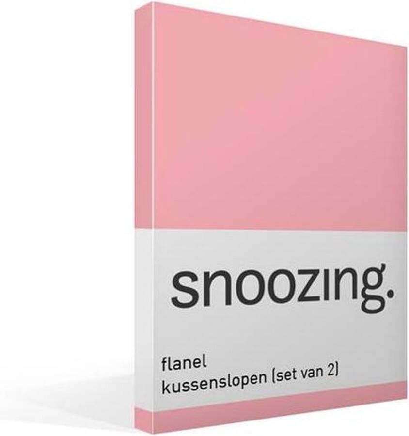 Snoozing Flanel Kussenslopen Set van 2 60x70 cm Roze