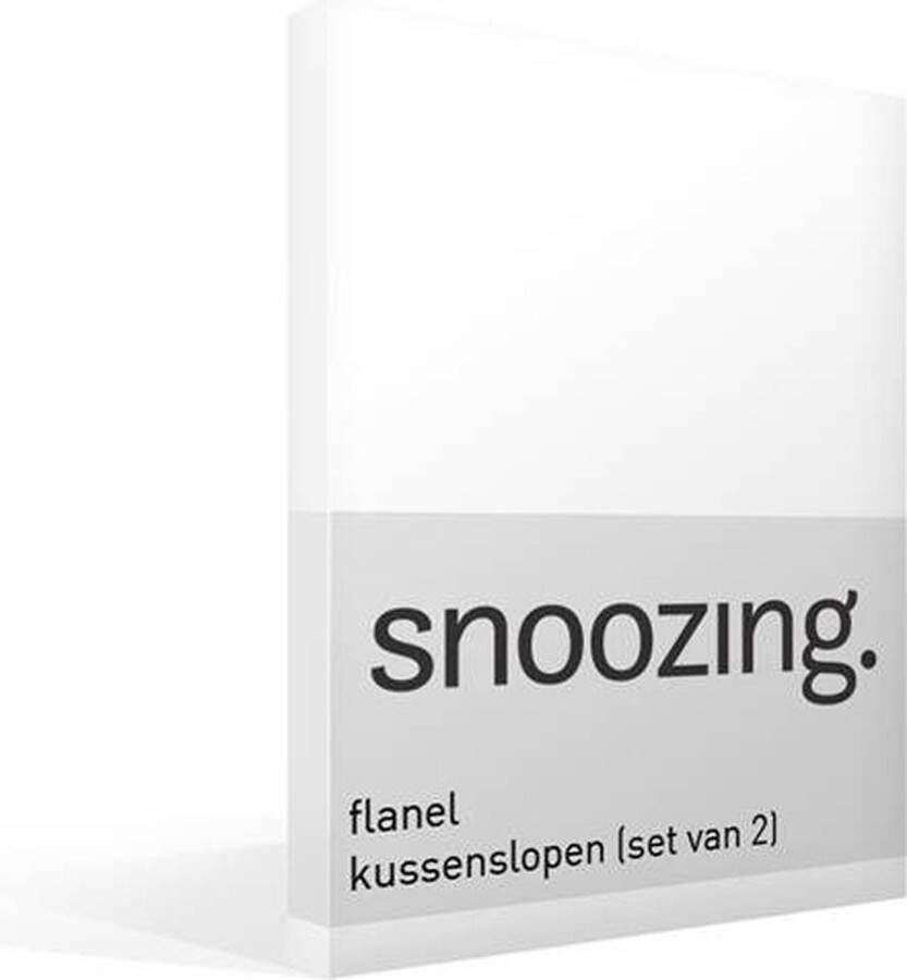 Snoozing Flanel Kussenslopen Set van 2 60x70 cm Wit