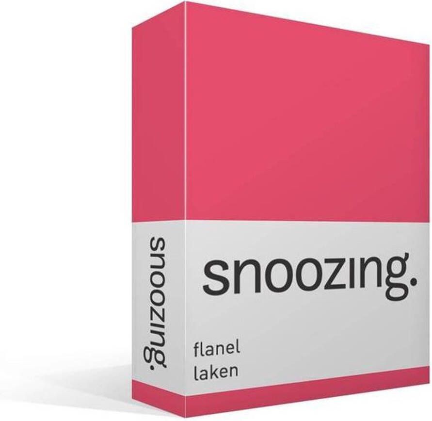 Snoozing Flanel Laken Eenpersoons 150x260 cm Fuchsia
