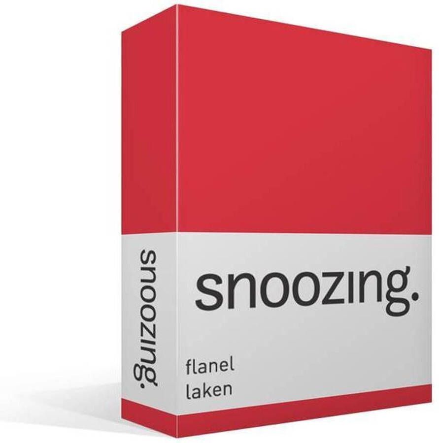 Snoozing Flanel Laken Lits-jumeaux 280x300 cm Rood