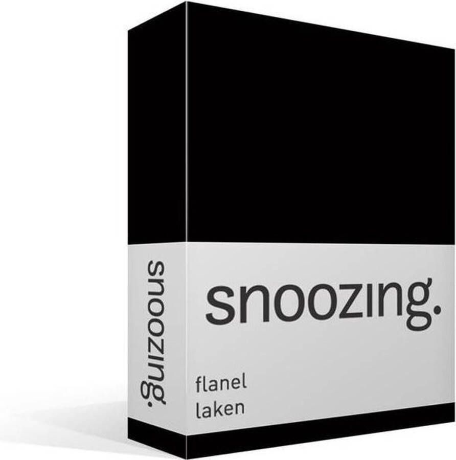 Snoozing Flanel Laken Tweepersoons 200x260 cm Zwart
