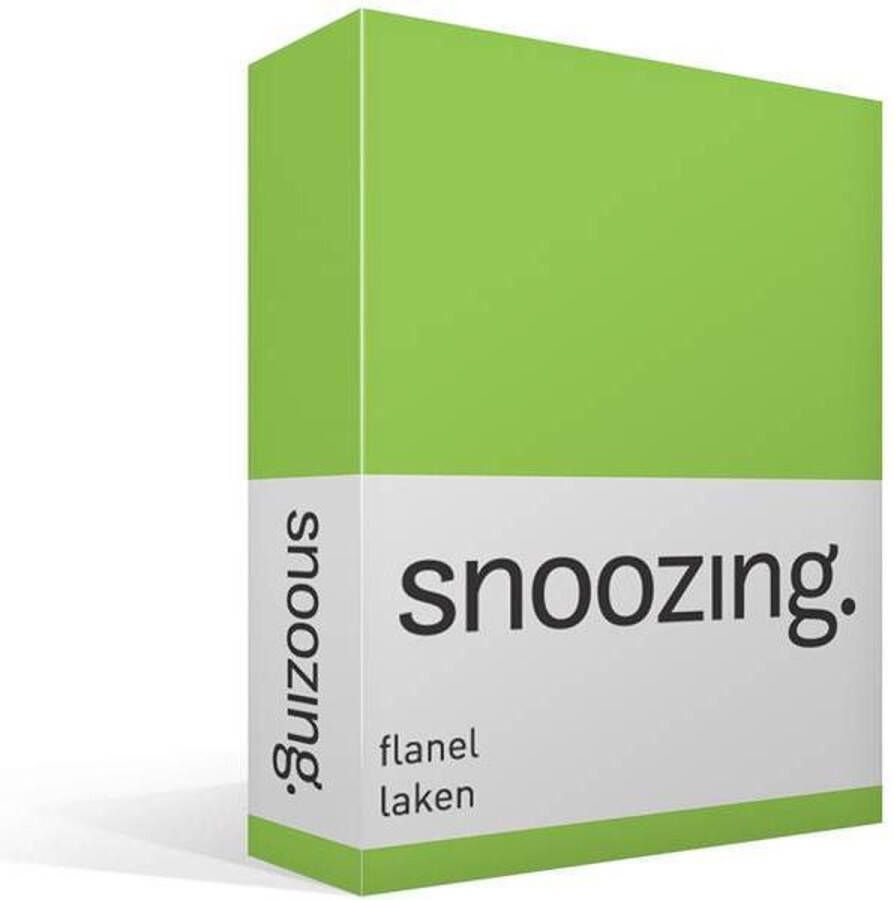 Snoozing Flanel laken Lits-jumeaux 280x300 cm Lime