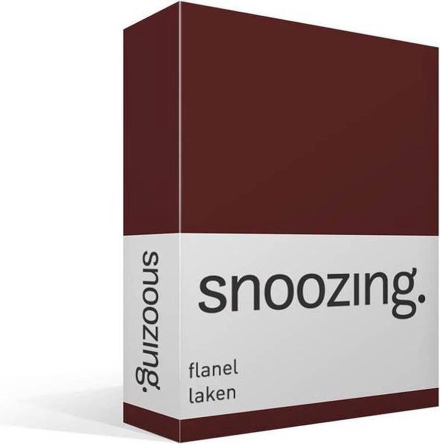 Snoozing Flanel Laken Tweepersoons 200x260 cm Aubergine