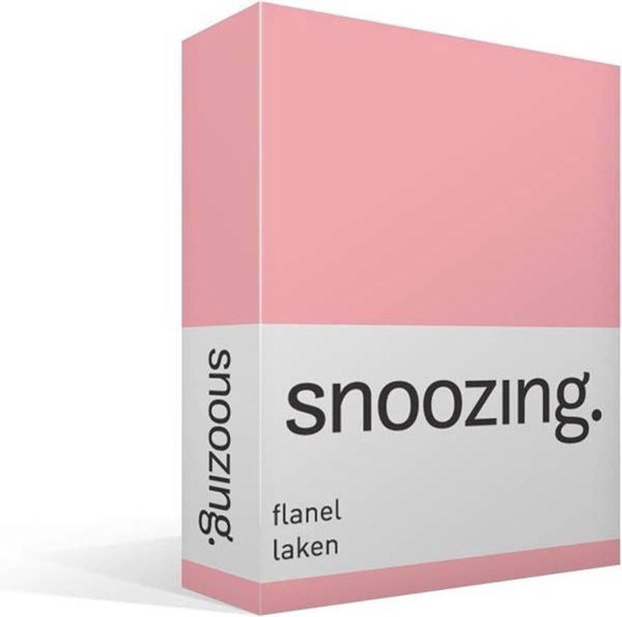 Snoozing Flanel Laken Tweepersoons 200x260 cm Roze