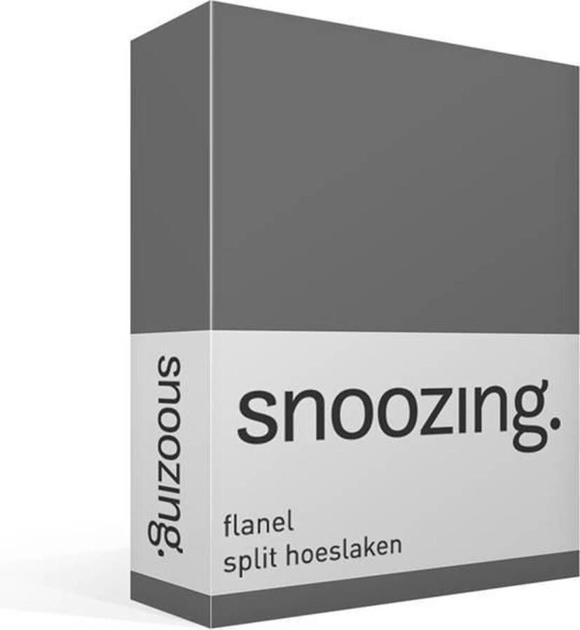 Snoozing Flanel Split-hoeslaken Lits-juemaux 180x210 220 cm Antraciet