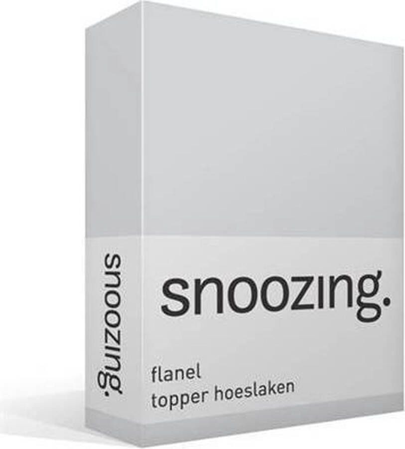 Snoozing Flanel Topper Hoeslaken Eenpersoons 70x200 cm Grijs
