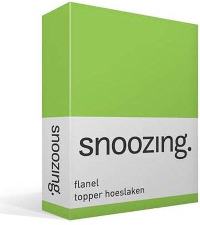 Snoozing Flanel Hoeslaken Topper Lits-jumeaux 160x210 220 cm Lime