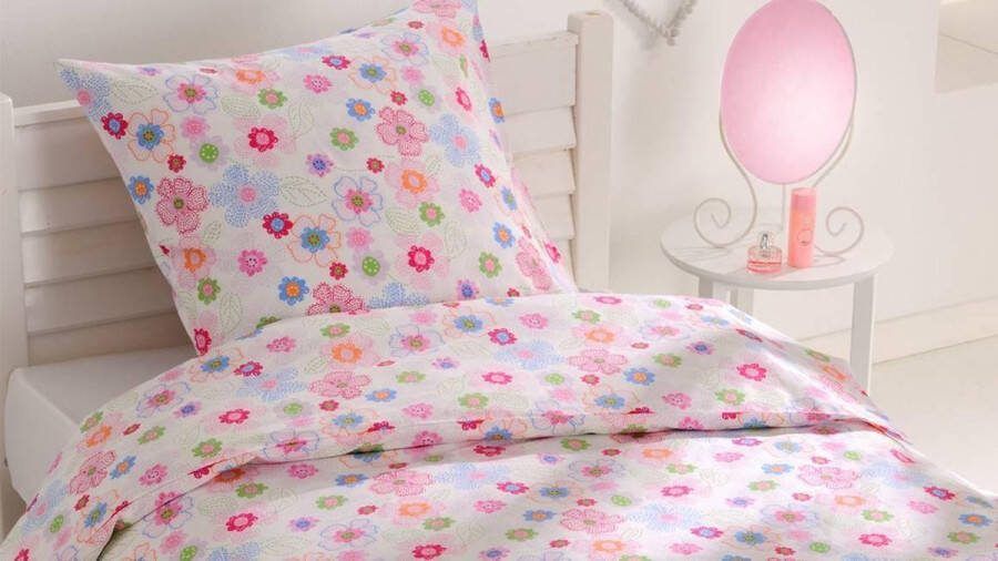 Snoozing Flowers Flanel Dekbedovertrek Lits-jumeaux 270x200 220 cm + 2 kussenslopen 60x70 cm Multi kleur