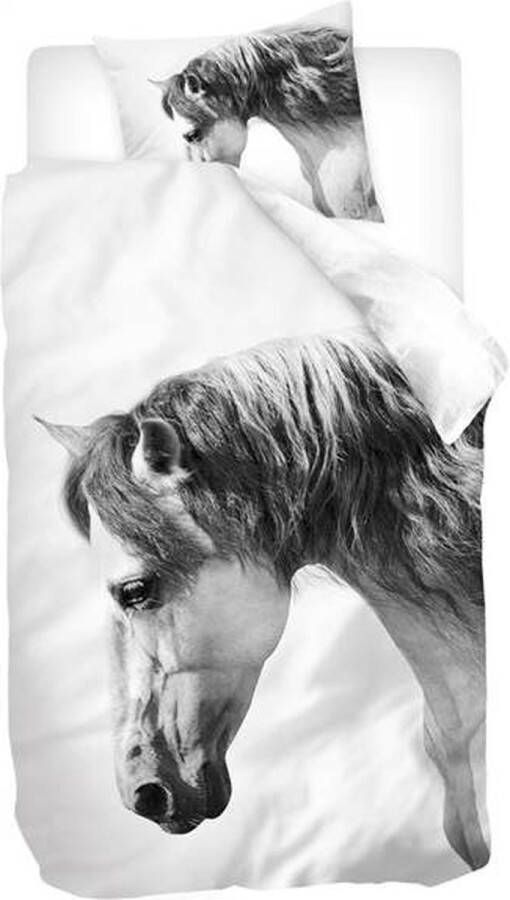Snoozing Heemst Flanel Dekbedovertrek Eenpersoons 140x200 220 cm Wit