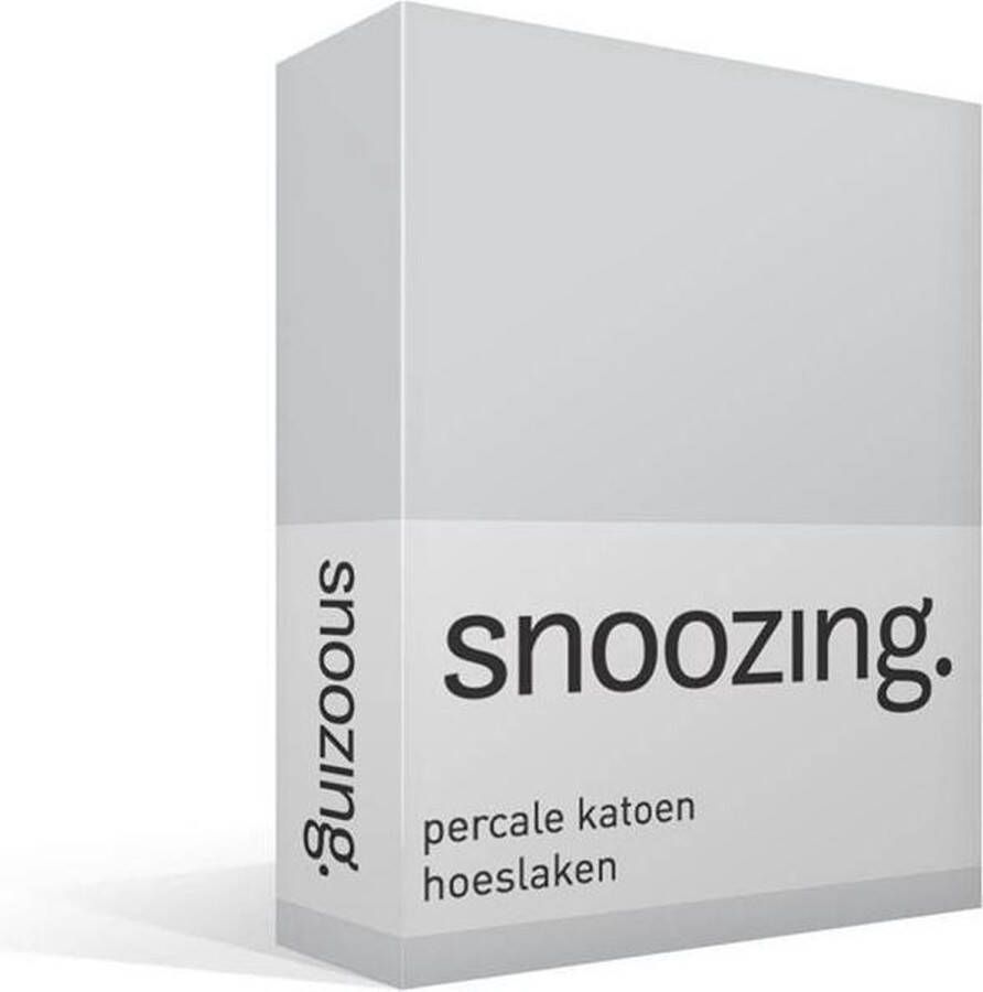 Snoozing Hoeslaken Percale katoen Eenpersoons 90x210 cm Percale katoen Grijs