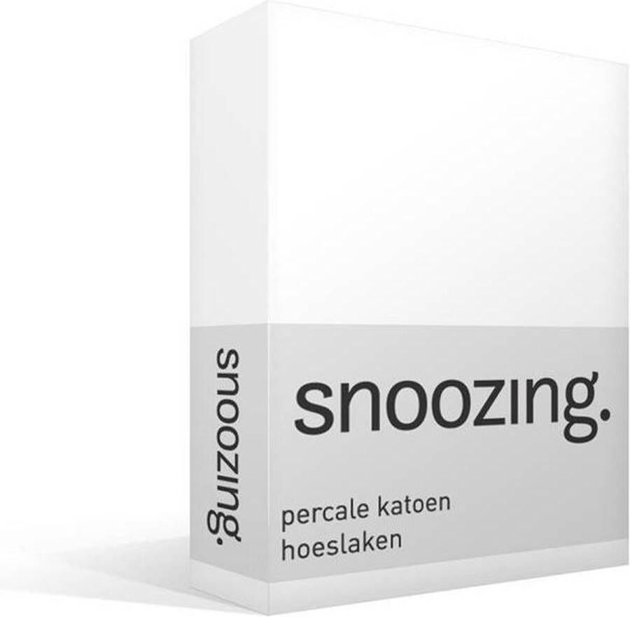 Snoozing Hoeslaken Tweepersoons 150x200 cm Percale katoen Wit