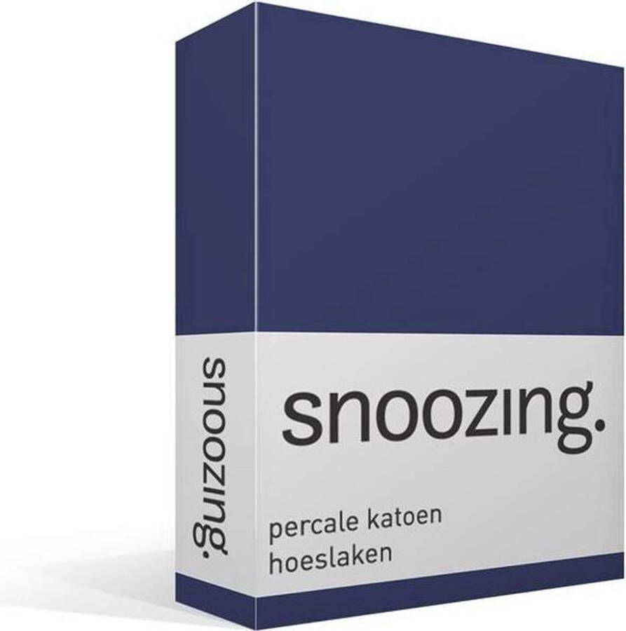 Snoozing Hoeslaken Tweepersoons 120x220 cm Percale katoen Navy