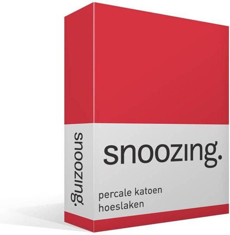 Snoozing Hoeslaken Tweepersoons 120x220 cm Percale katoen Rood
