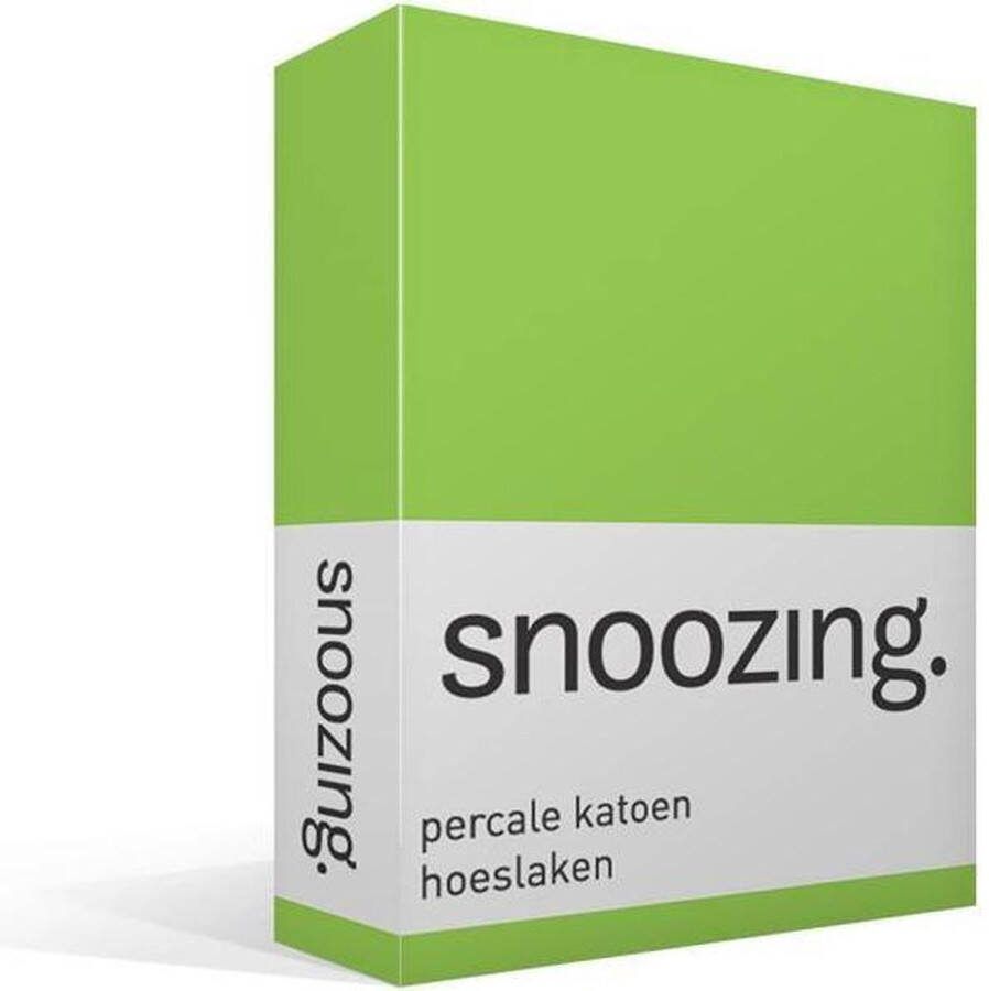 Snoozing Hoeslaken Tweepersoons 120x200 cm Percale katoen Lime