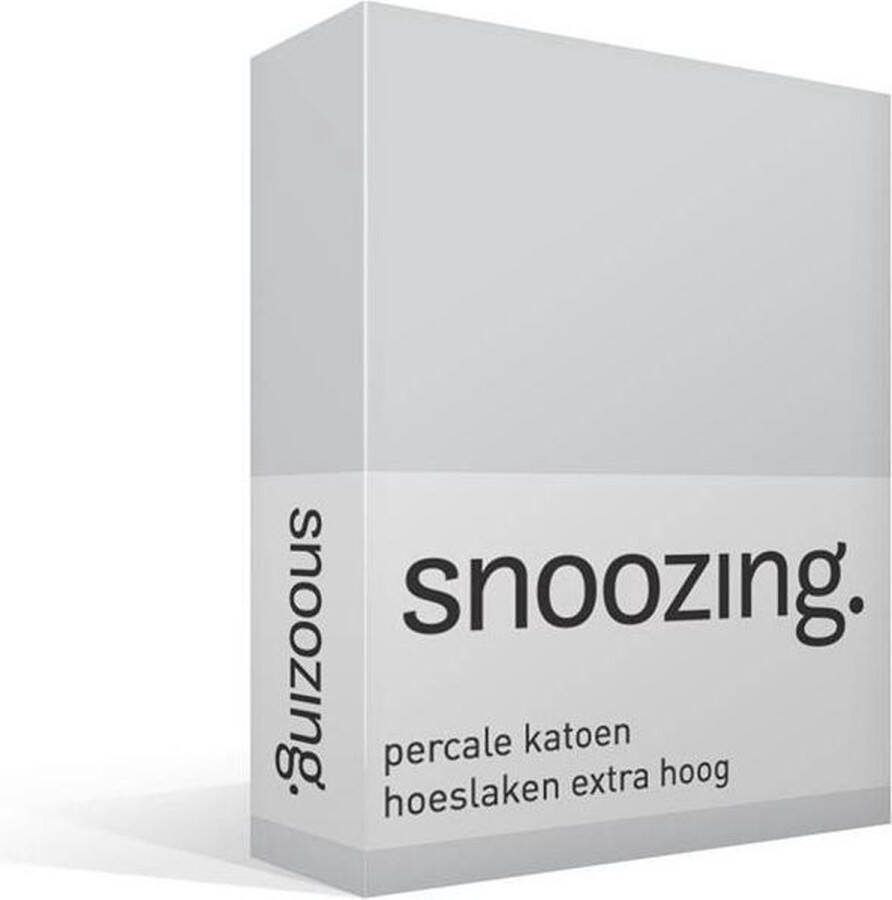 Snoozing Hoeslaken Extra hoog Tweepersoons 120x200 cm Percale katoen Grijs