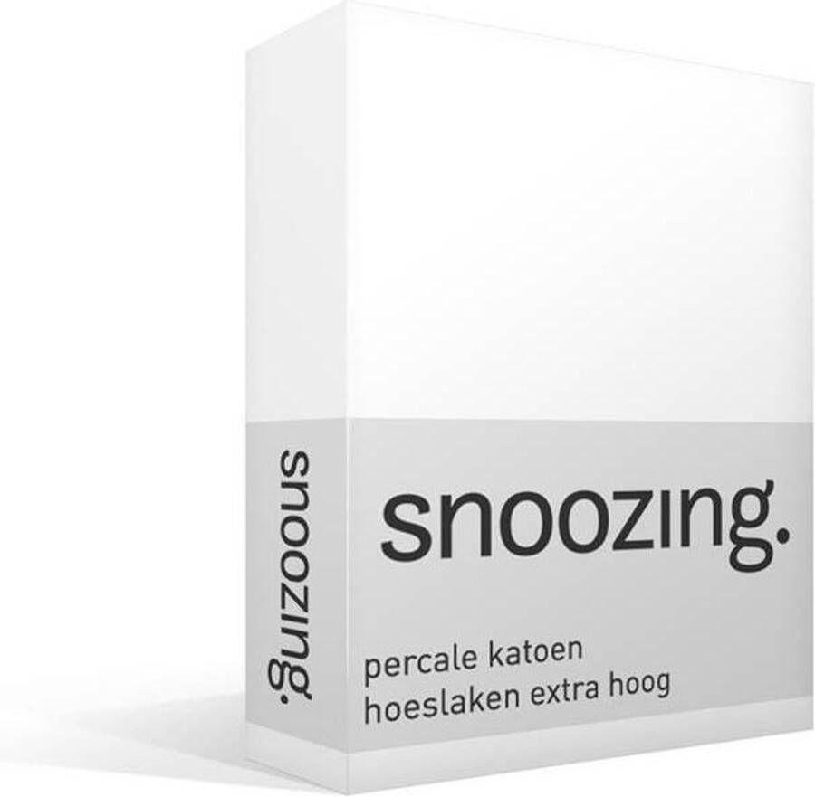 Snoozing Hoeslaken Extra hoog Tweepersoons 140x220 cm Percale katoen Wit
