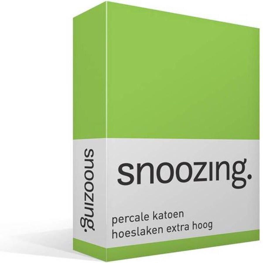 Snoozing Hoeslaken Extra hoog Tweepersoons 120x220 cm Percale katoen Lime