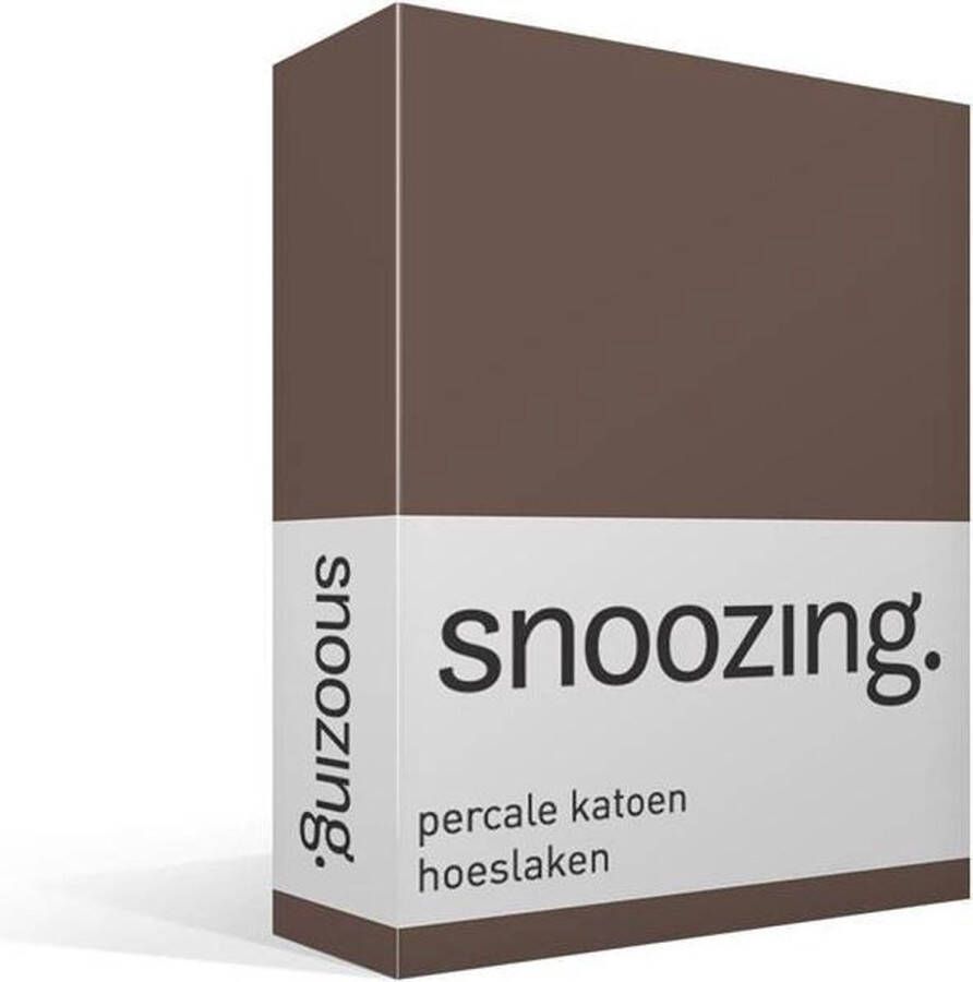 Snoozing Hoeslaken Lits-jumeaux 160x220 cm Percale katoen Taupe