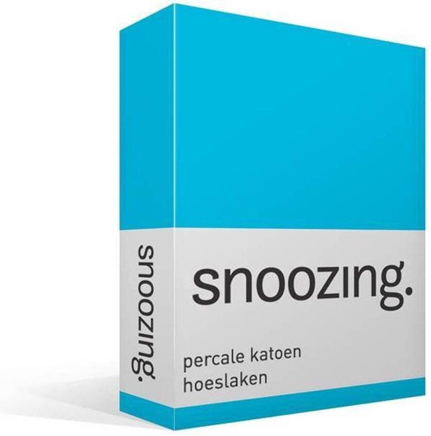 Snoozing Hoeslaken Tweepersoons 120x200 cm Percale katoen Turquoise
