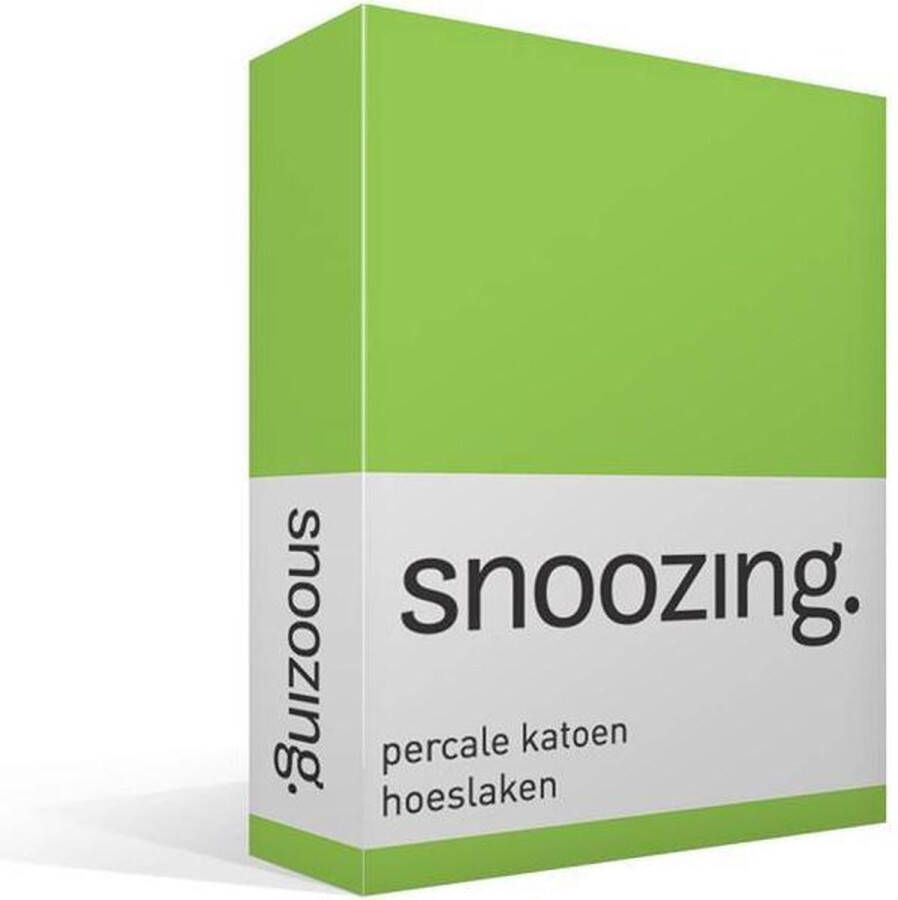 Snoozing Hoeslaken Tweepersoons 140x220 cm Percale katoen Lime