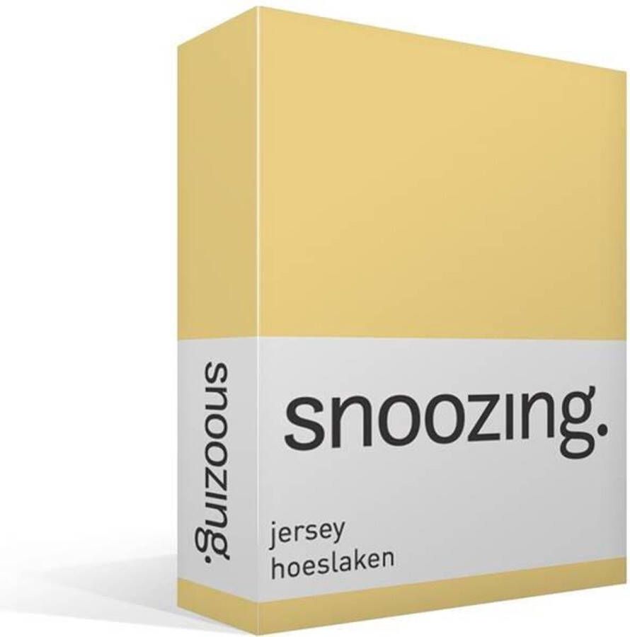 Snoozing Jersey Hoeslaken 100% gebreide katoen 180x210 220 cm Geel