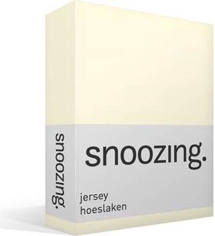 Snoozing Jersey Hoeslaken 100% gebreide katoen 180x210 220 cm Ivoor
