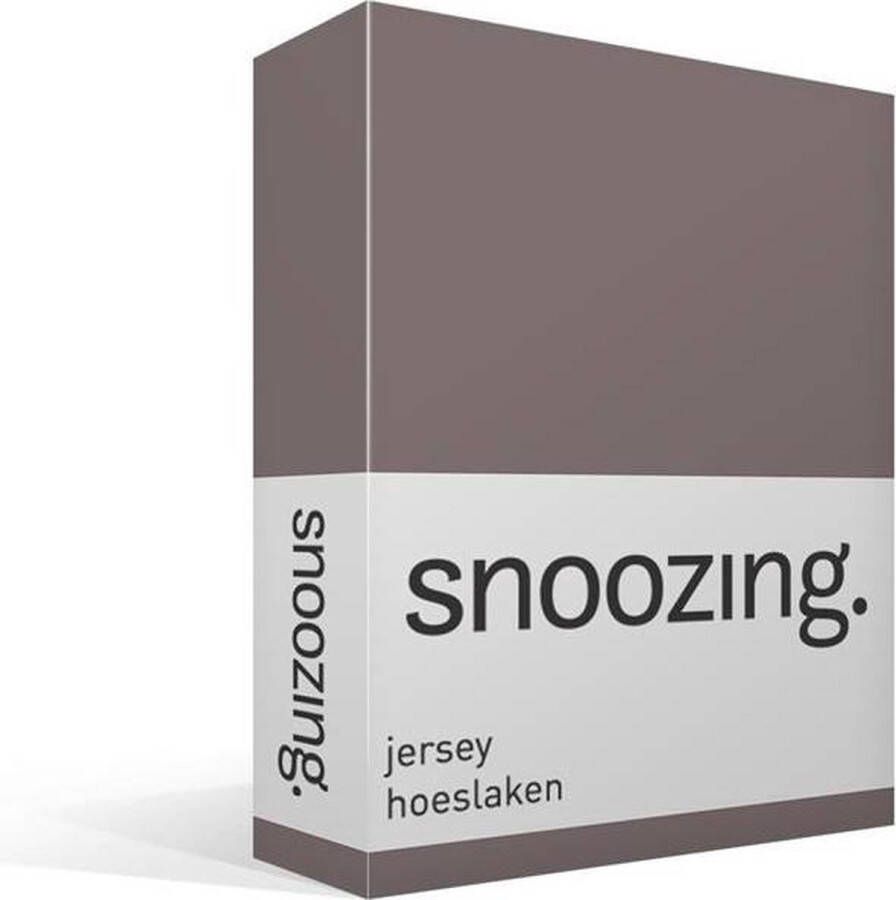 Snoozing Jersey Hoeslaken 100% gebreide katoen 200x210 220 cm Taupe