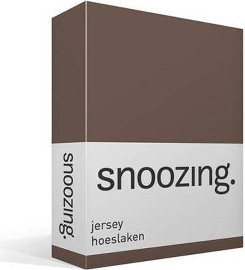 Snoozing Jersey Hoeslaken 100% gebreide katoen 200x210 220 cm Taupe
