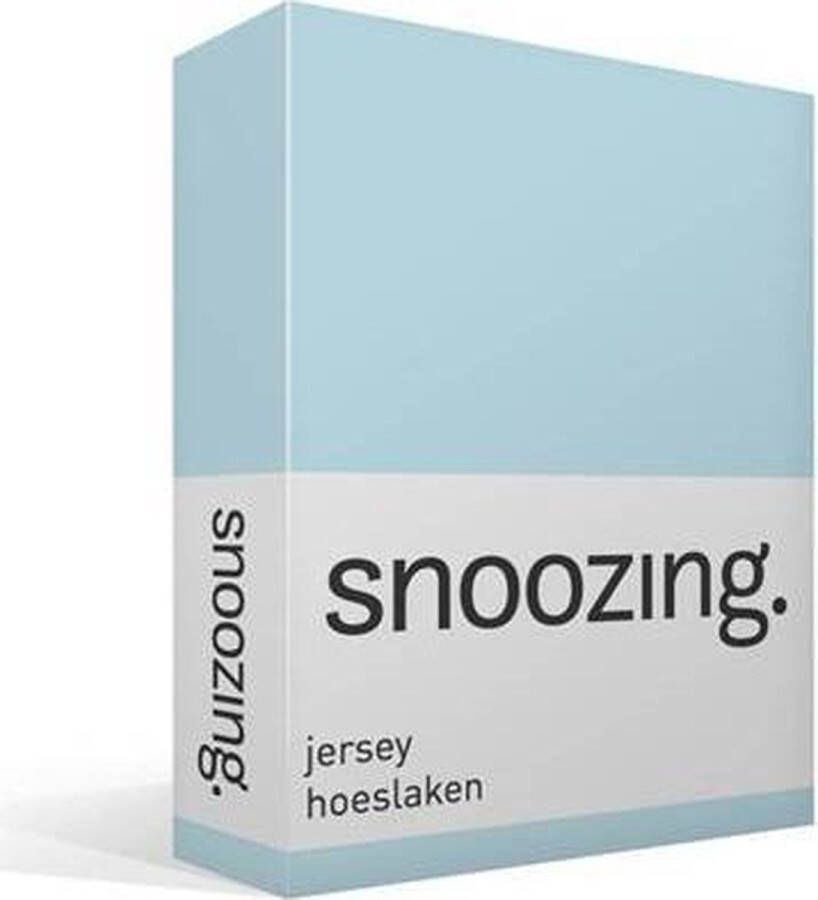 Snoozing Jersey Hoeslaken 100% gebreide katoen 180x210 220 cm Hemel