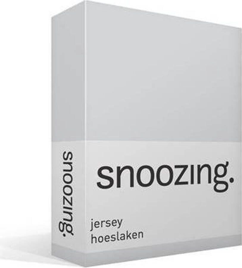 Snoozing Jersey Hoeslaken 100% gebreide katoen 160x210 220 cm Grijs