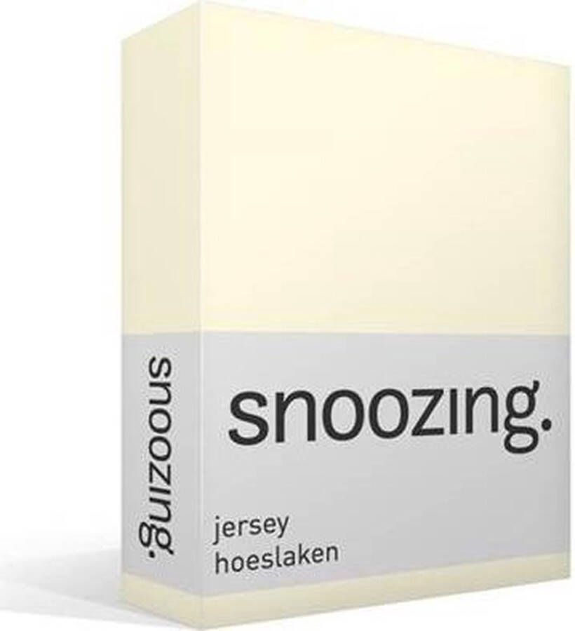 Snoozing Jersey Hoeslaken 100% gebreide katoen 200x210 220 cm Ivoor