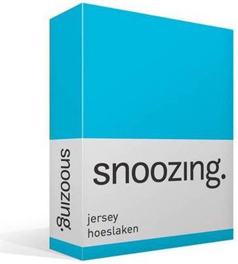 Snoozing Jersey Hoeslaken 100% gebreide katoen 200x210 220 cm Turquoise