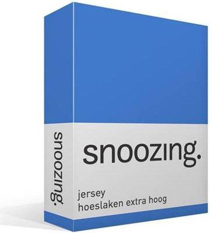 Snoozing Jersey Hoeslaken Extra Hoog 100% gebreide katoen 200x210 220 cm Meermin