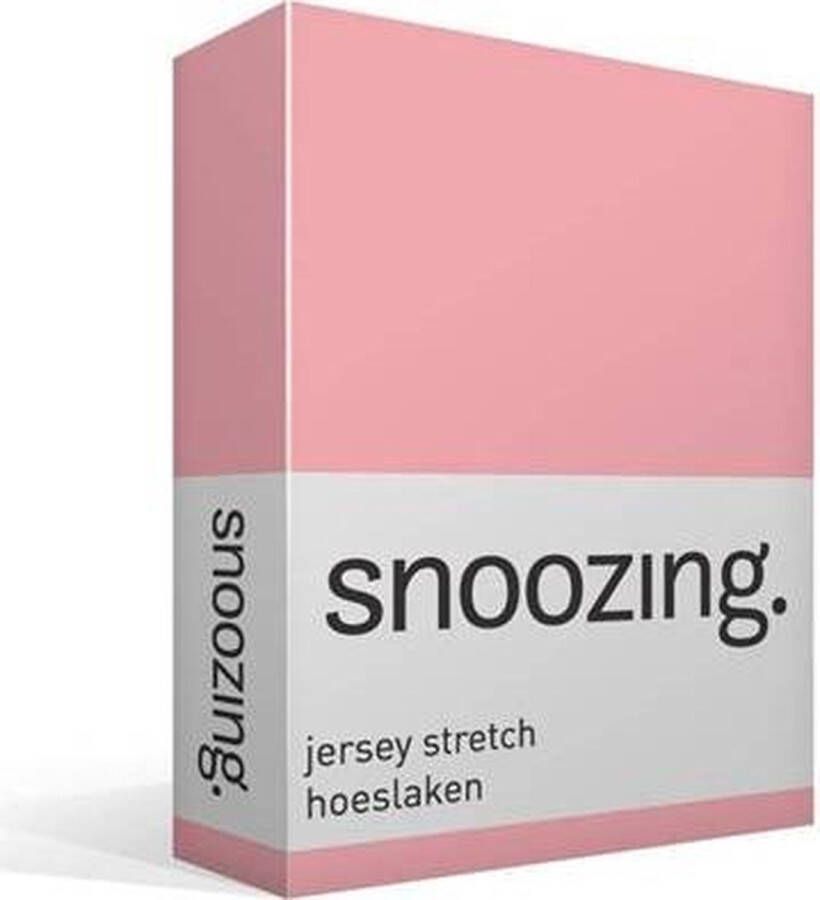 Snoozing Jersey Stretch Hoeslaken Tweepersoons 120 130x200 220 cm Roze