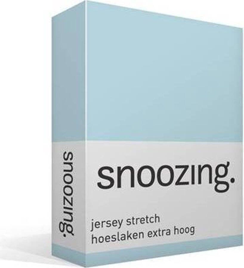 Snoozing Jersey Stretch Hoeslaken Extra Hoog Tweepersoons 140 150x200 220 cm Hemel