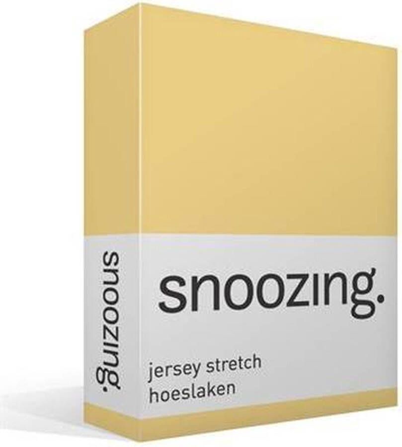 Snoozing Jersey Stretch Hoeslaken Lits-jumeaux 200x200 220 cm Geel