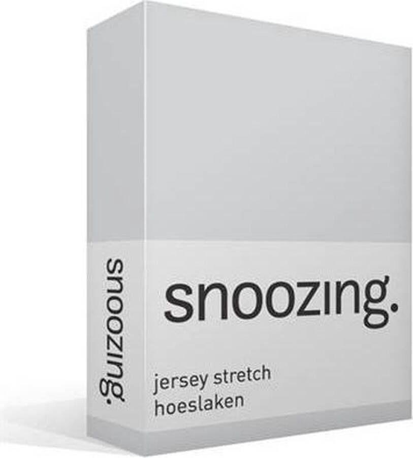 Snoozing Jersey Stretch Hoeslaken Lits-jumeaux 200x200 220 cm Grijs
