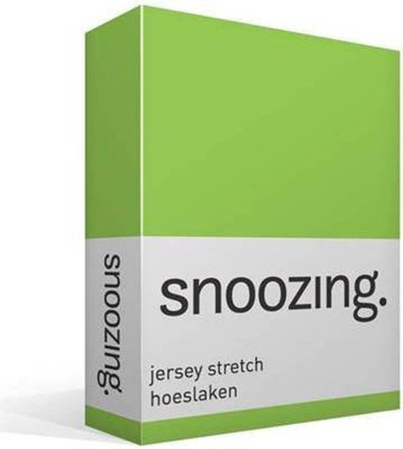 Snoozing Jersey Stretch Hoeslaken Tweepersoons 120 130x200 220 cm Lime