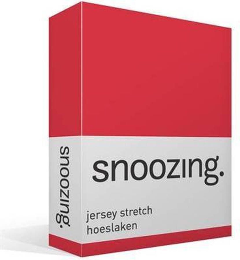 Snoozing Jersey Stretch Hoeslaken Tweepersoons 140 150x200 220 cm Rood