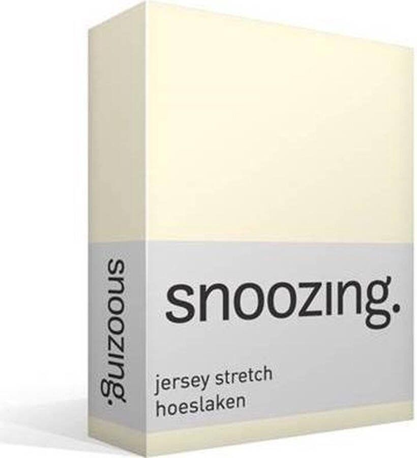Snoozing Jersey Stretch Hoeslaken Tweepersoons 140 150x200 220 cm Ivoor