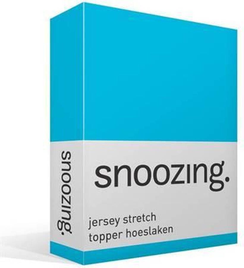 Snoozing Jersey Stretch Topper Hoeslaken Tweepersoons 140 150x200 220 cm Turquoise