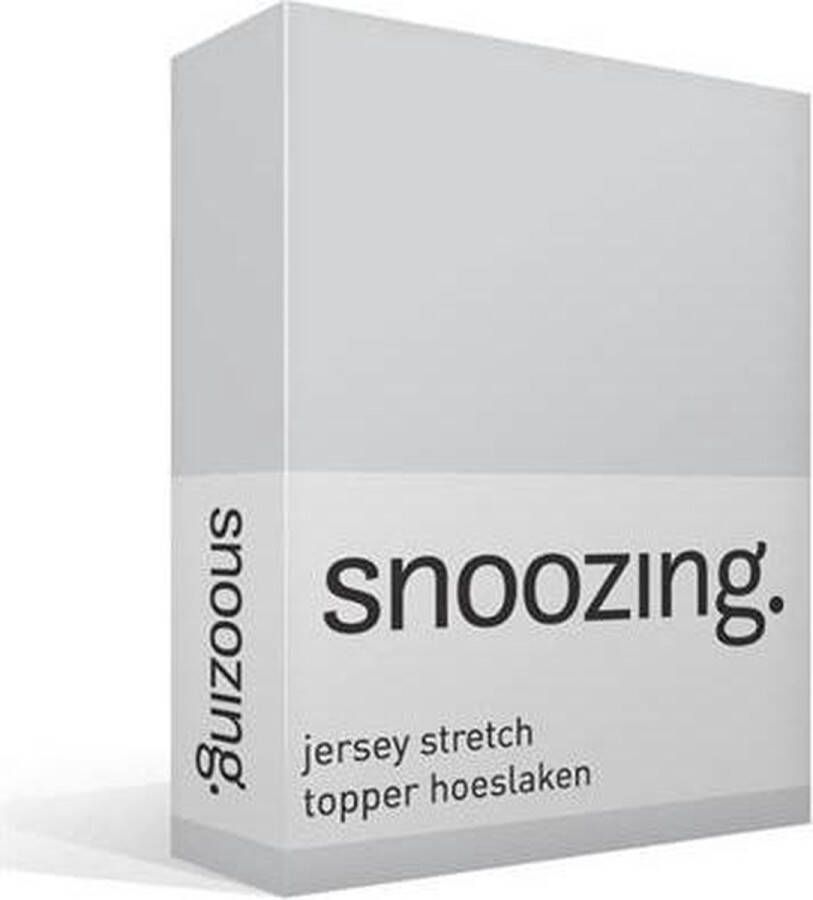 Snoozing Jersey Stretch Topper Hoeslaken Tweepersoons 140 150x200 220 cm Grijs