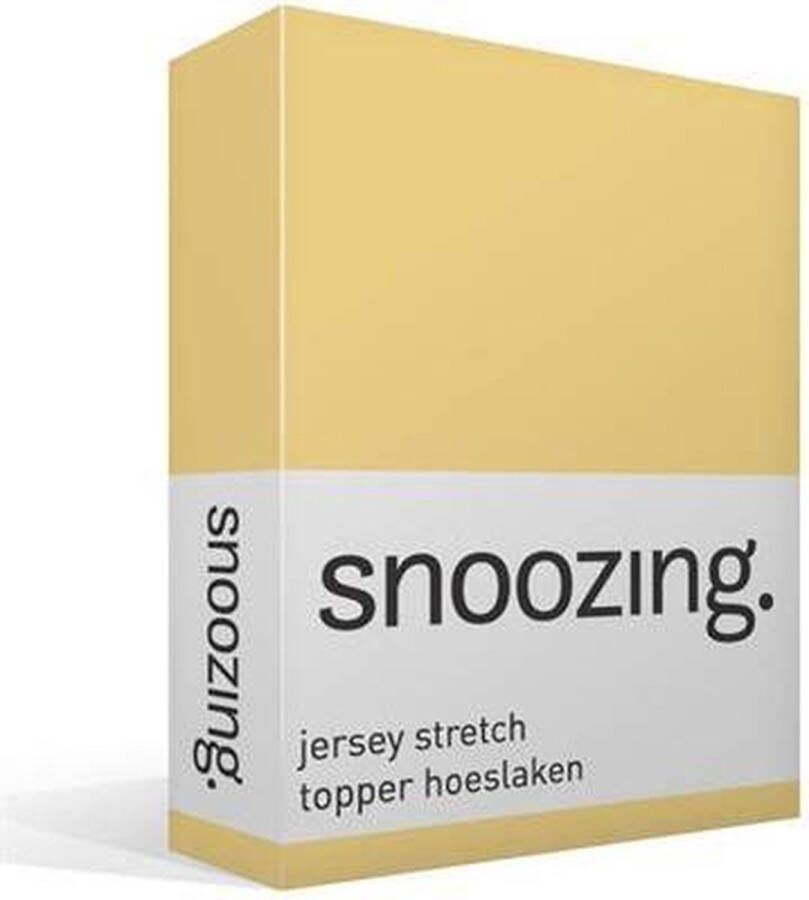 Snoozing Jersey Stretch Topper Hoeslaken Tweepersoons 140 150x200 220 cm Geel