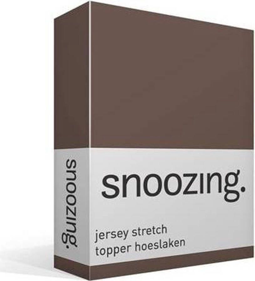 Snoozing Jersey Stretch Topper Hoeslaken Tweepersoons 140 150x200 220 cm Taupe