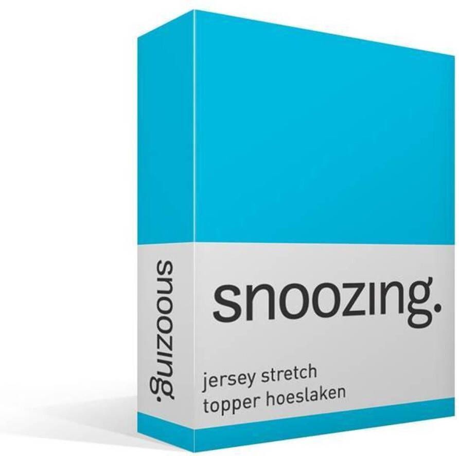 Snoozing Jersey Stretch Topper Hoeslaken Tweepersoons 140 150x200 220 cm Turquoise