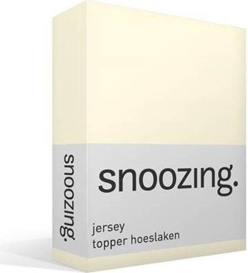 Snoozing Jersey Topper Hoeslaken 100% gebreide katoen 200x210 220 cm Ivoor