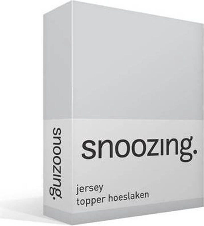 Snoozing Jersey Topper Hoeslaken 100% gebreide katoen 180x210 220 cm Grijs