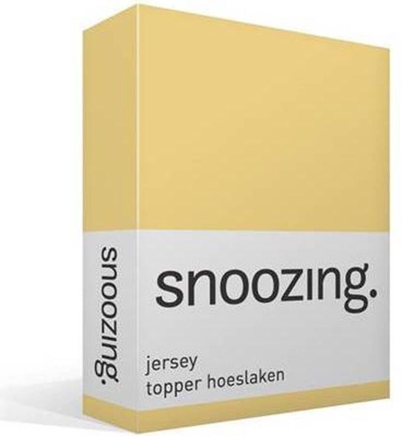 Snoozing Jersey Topper Hoeslaken 100% gebreide katoen 160x210 220 cm Geel